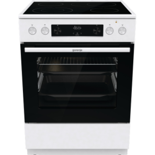 Голяма готварска печка  Gorenje GECS6C70WPA, 71л, стъклокерамичен плот